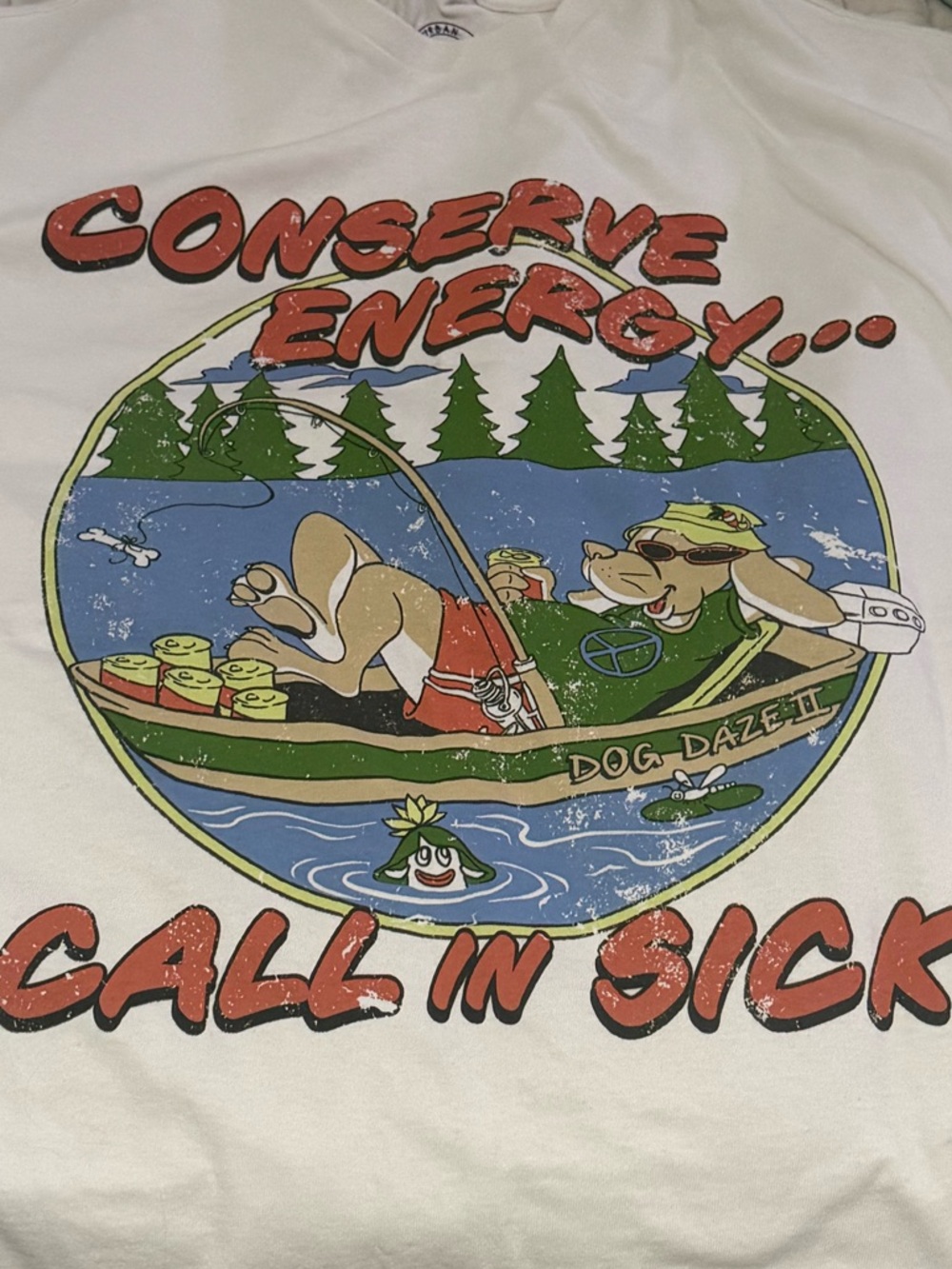 urban outfitters conserve energy call in sick tee size XS/S New - Picture 6 of 7